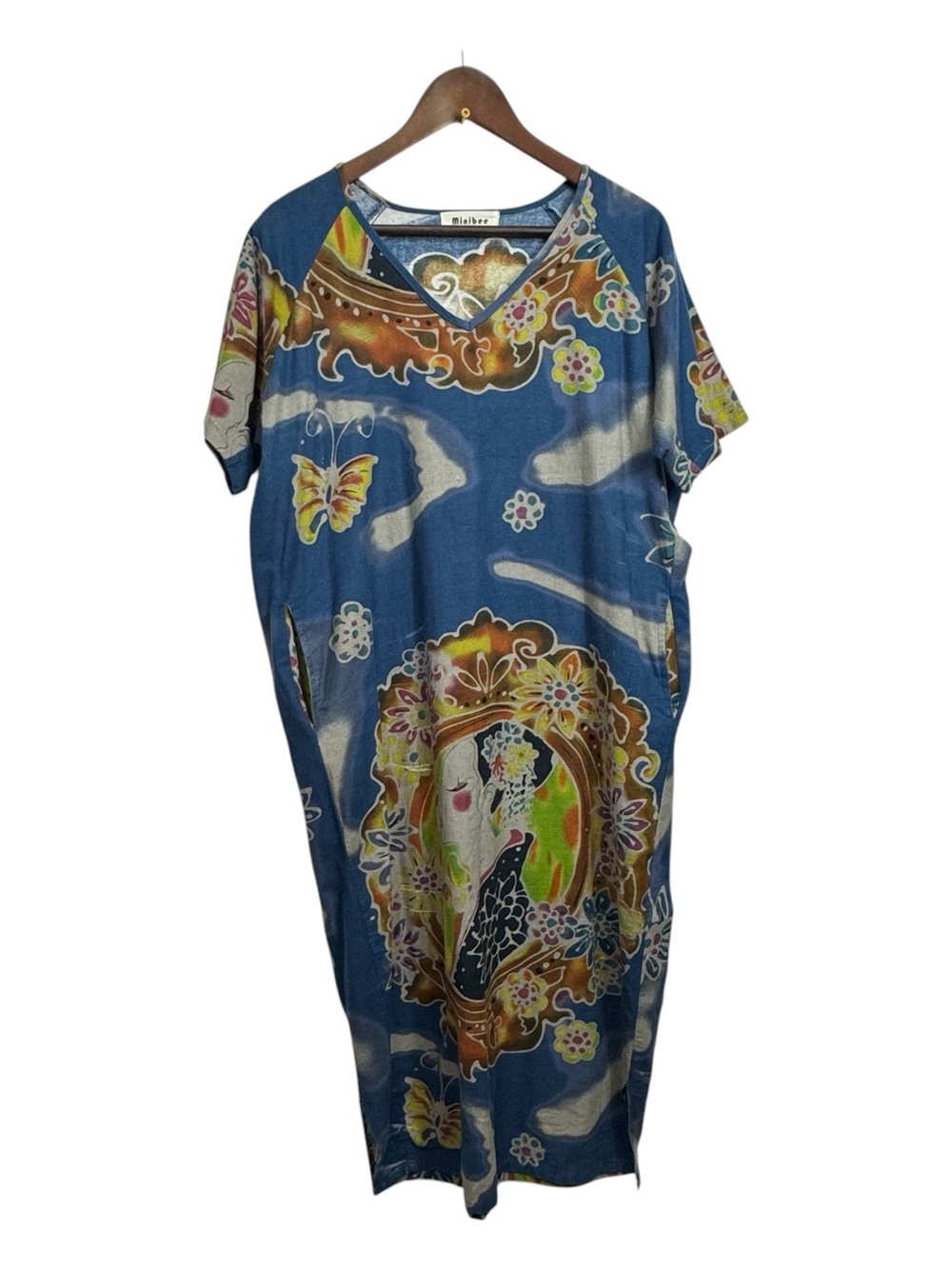Minibee Blue Floral Dress with pockets